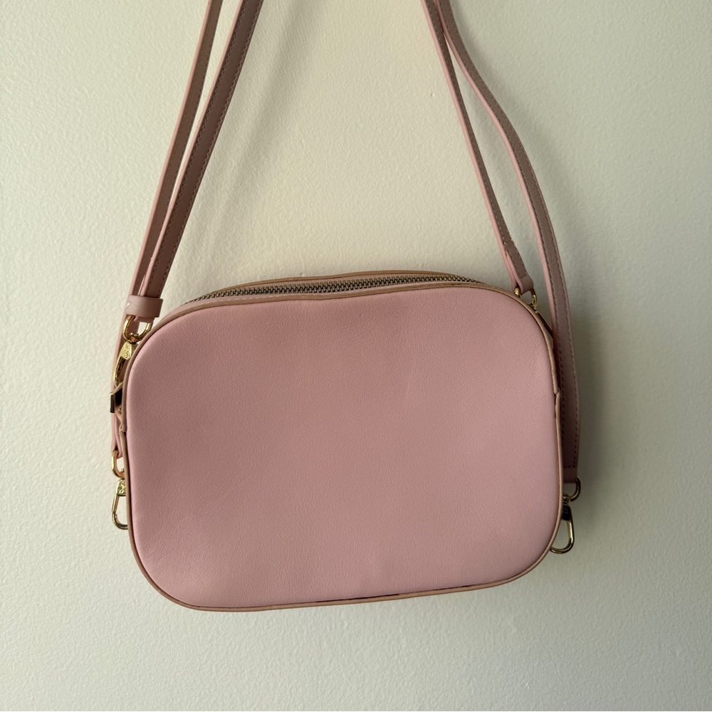 Pop & Suki convertible backpack shoulder bag, Pink leather crossbody bag